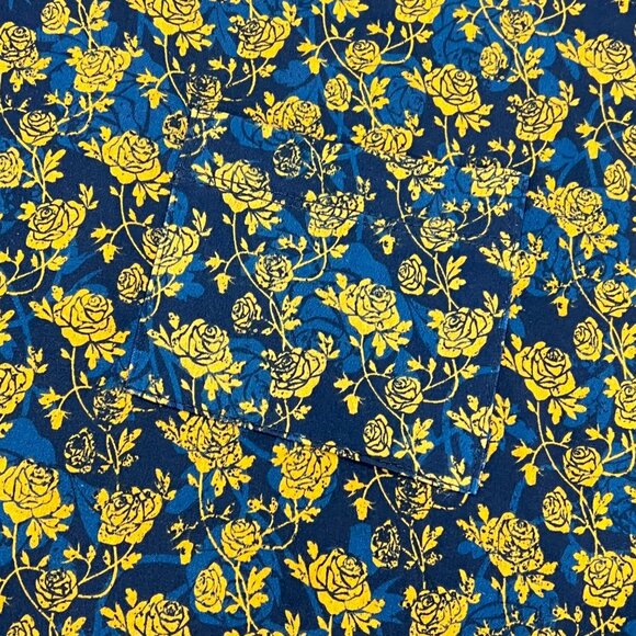 LuLaRoe Carly Swing Dress Blue & Yellow Flowers High Low Dress Small Slinky Fabr - Picture 3 of 4